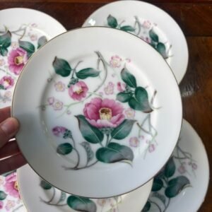 Juego de 6 platos de pan de porcelana