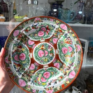 Plato porcelana oriental pintado a mano