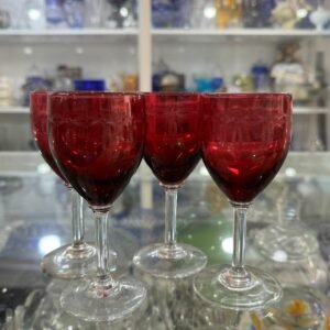 Set de 4 copas de cristal rubi