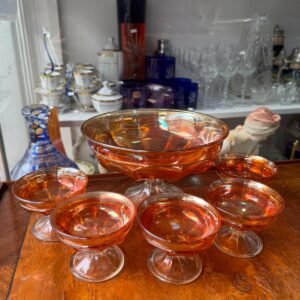 Fuente con 5 compoteras CARNIVAL GLASS