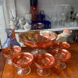 Fuente con 5 compoteras CARNIVAL GLASS