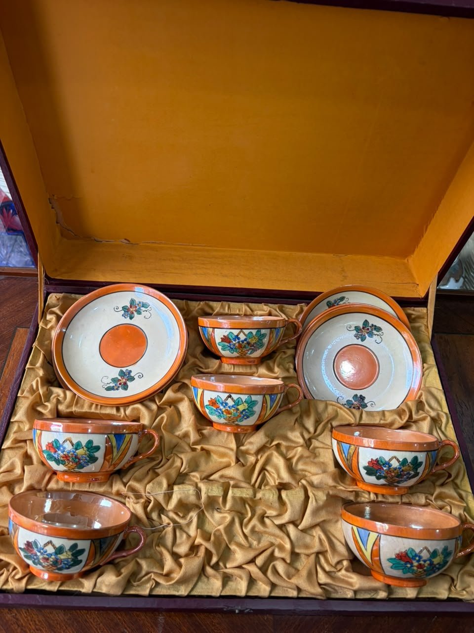 Juego de 6 dúos de té porcelana japonesa pintada a mano - Imagen 4