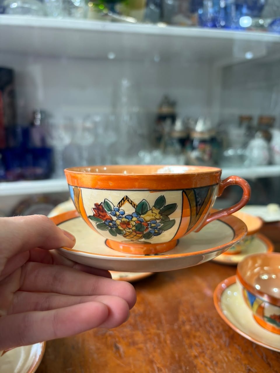 Juego de 6 dúos de té porcelana japonesa pintada a mano - Imagen 3