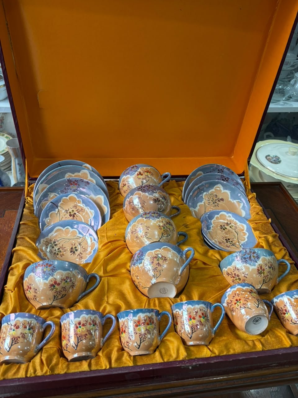 Juego de té y café porcelana japonesa pintada a mano - Imagen 5