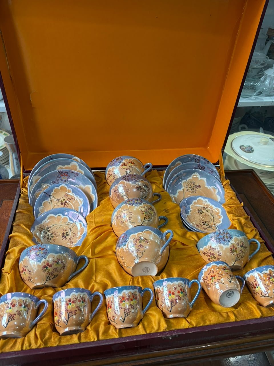 Juego de té y café porcelana japonesa pintada a mano - Imagen 4