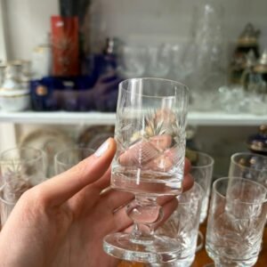 Juego de 9 copas cristal súper tallado licor