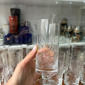 Juego de 12 copas de cristal súper tallado para champagne