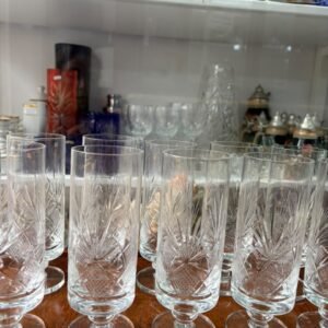 Juego de 12 copas de cristal súper tallado para champagne