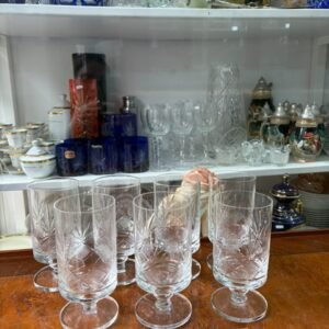 Juego de 7 copas de cristal súper tallado para agua