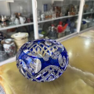 Cenicero cristal súper tallado azul XXL