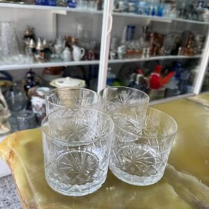 Set de 4 vasos de cristal súper tallado para whisky