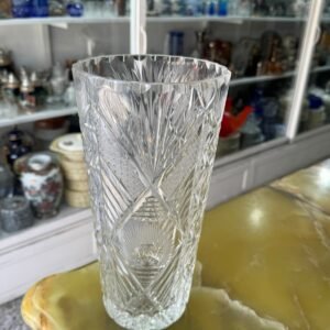 Exquisito florero de cristal súper tallado europeo
