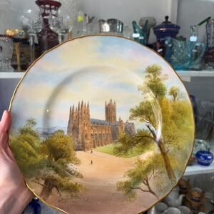 Plato porcelana inglesa de colección «Warwick Castle» bone china royal worcester england