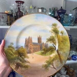 Plato porcelana inglesa de colección «Warwick Castle» bone china royal worcester england