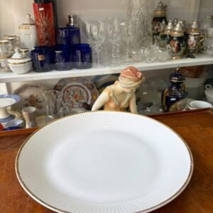 Fuente redonda porcelana verbano con oro