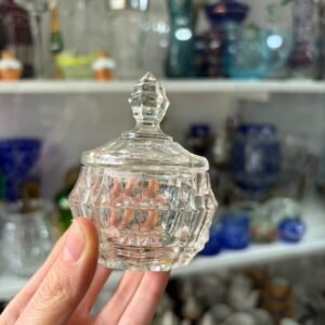 Salero, dulcera o azucarera de vidrio prensado