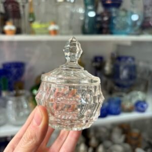 Salero, dulcera o azucarera de vidrio prensado