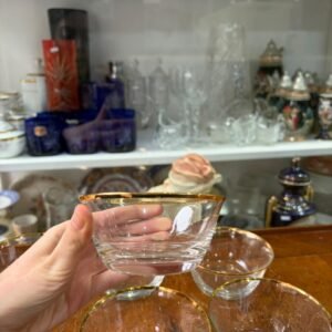 Juego de 6 compoteras con guarda dorada