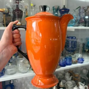 Chocolatera porcelana checoslovaca naranja