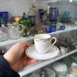 Dúo de café porcelana con oro ROSENTHAL