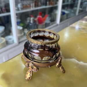 Despojador cristal súper tallado con monturas de bronce