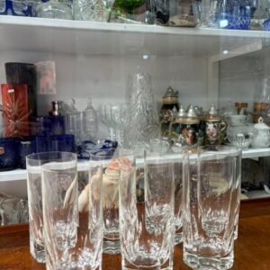Juego de 7 vasos altos de cristal