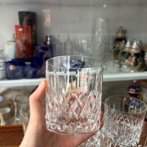 Set de 5 vasos de whisky de cristal súper tallados