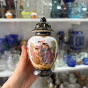 Potiche porcelana oriental pintada a mano