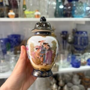 Potiche porcelana oriental pintada a mano