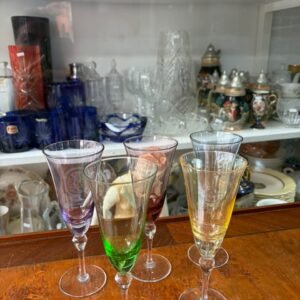 Set de 5 copas de cristal de colores