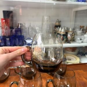 Juego de 6 tazas de cristal negras