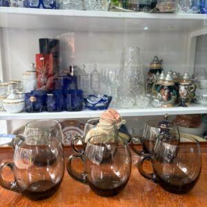 Juego de 6 tazas de cristal negras