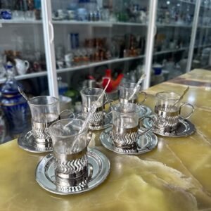 Juego de 6 dúos de café con cucharas