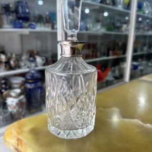 Botellón o perfumero con pico de plata 925 cristal súper tallado
