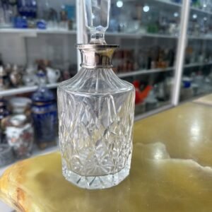 Botellón o perfumero con pico de plata 925 cristal súper tallado