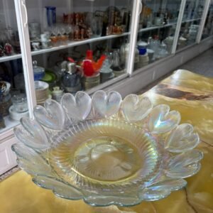 Centro de mesa de vidrio tornasolado