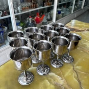 Juego de 12 copas metalicas para agua o vino