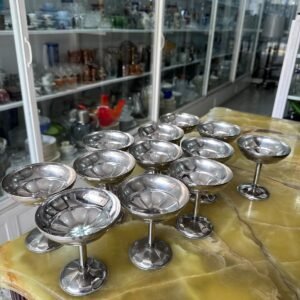 Juego de 12 copas metalicas ideales brindis o postre