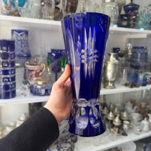 Florero cristal súper talaldo azul