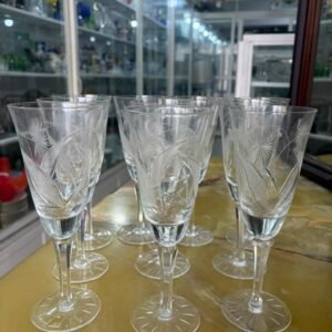 Juego de 10 copas de cristal súper tallado para vino