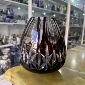 Exquisito florero de cristal súper tallado rubi
