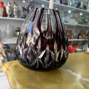 Exquisito florero de cristal súper tallado rubi