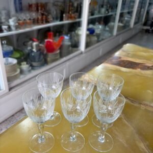 Juego de 6 copas de cristal tallado para licor