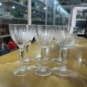 Juego de 6 copas de cristal tallado para licor